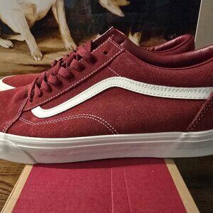 VANS Old Skool Suede Bordeaux / Red VN000E9TBRD Shoes Men's US Sz 10 NEW